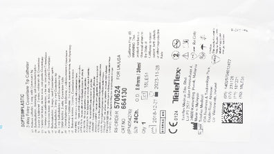 Teleflex 570624 Foley Catheter Soft Simplastic Tip 30 cc Balloon 24 Fr (x)